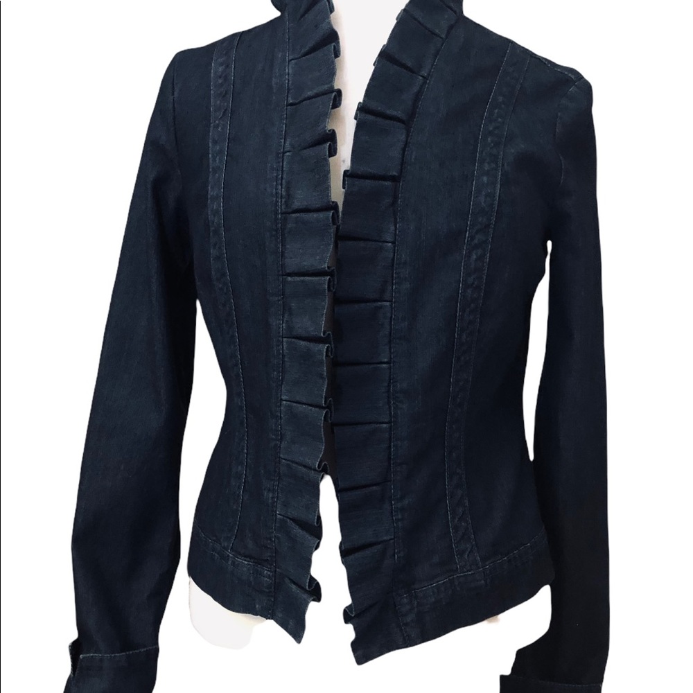 Vintage (90s) Baccini dark blue stone ground denim jacket